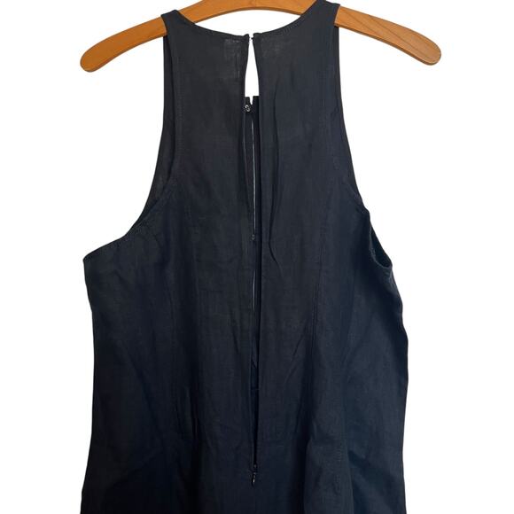 NWT Madewell Seamed Wide Leg Jumpsuit 100% Linen True Black Romper Lagenlook 12 - Picture 13 of 15